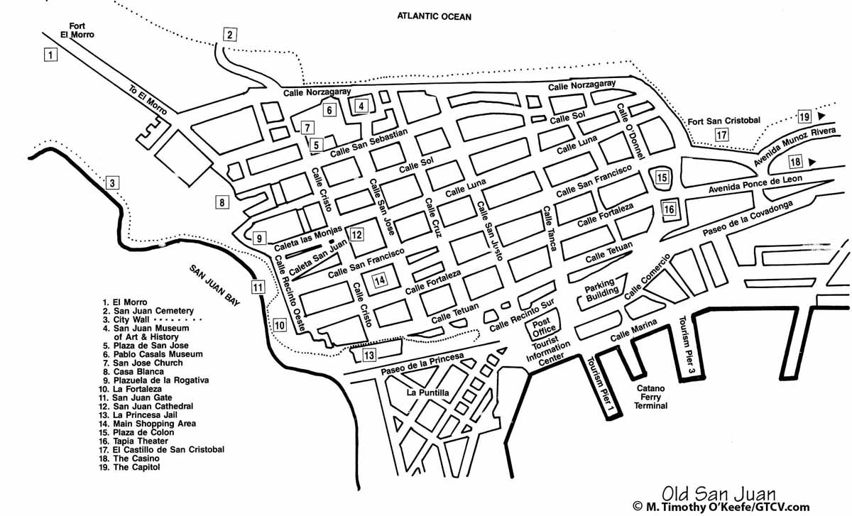 Map Old San Juan Puerto Rico